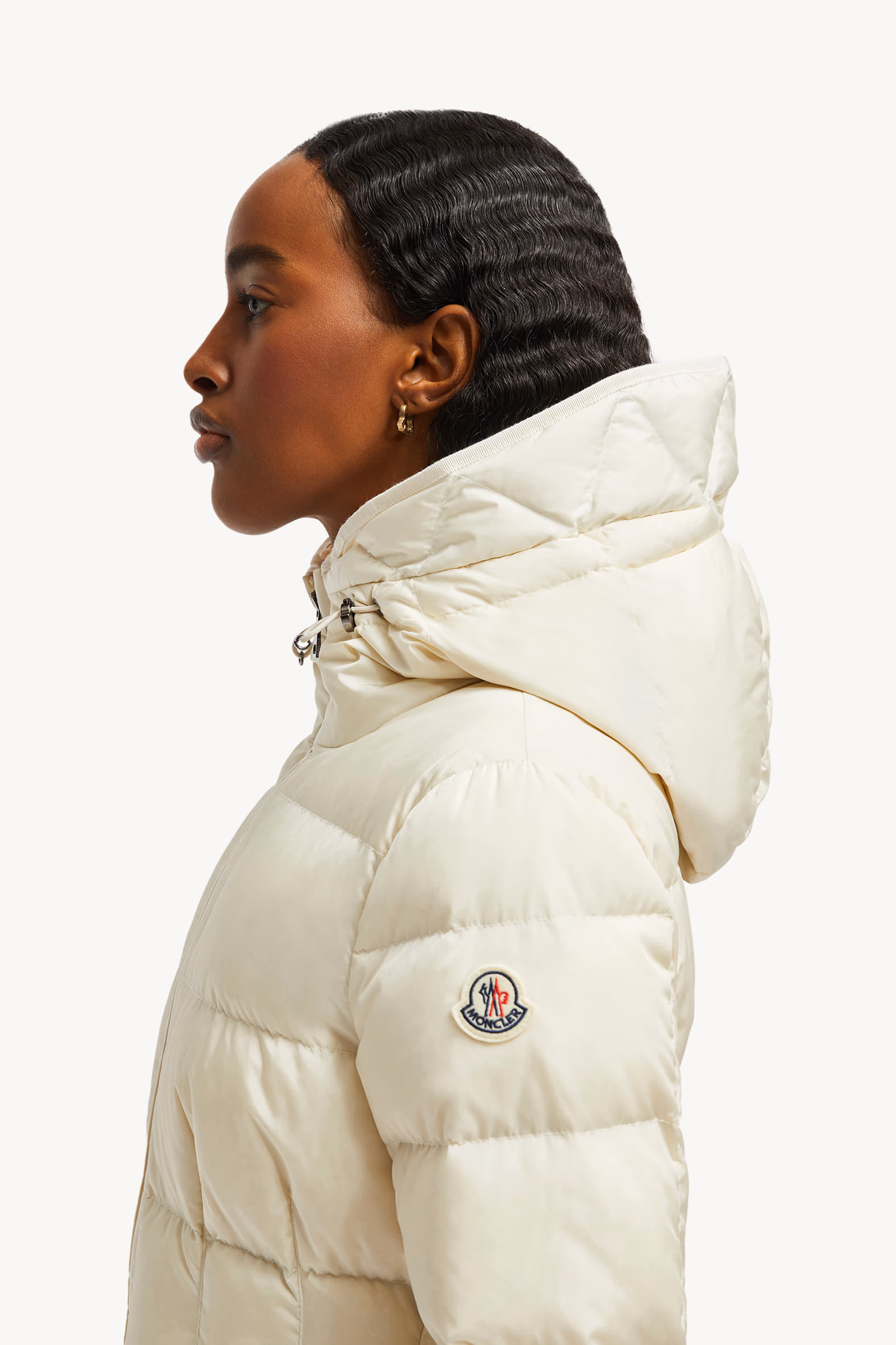 Avoce Hooded Short Down Jacket Women White Ivory Moncler 4